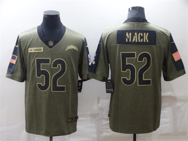 Men's Los Angeles Chargers #52 Khalil Mack Nike Olive 2021 Salute To Service Limited Jersey