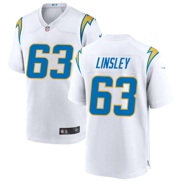 Mens Los Angeles Chargers #63 Corey Linsley Nike White Vapor Limited Jersey