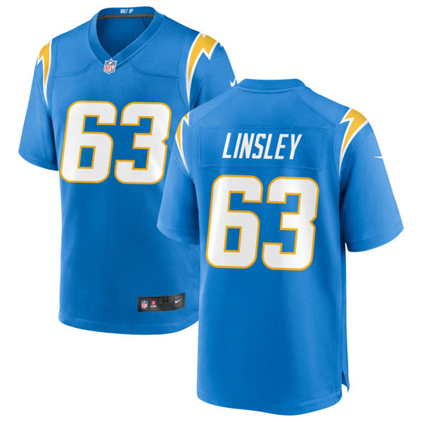 Mens Los Angeles Chargers #63 Corey Linsley Nike Powder Blue Vapor Limited Jersey