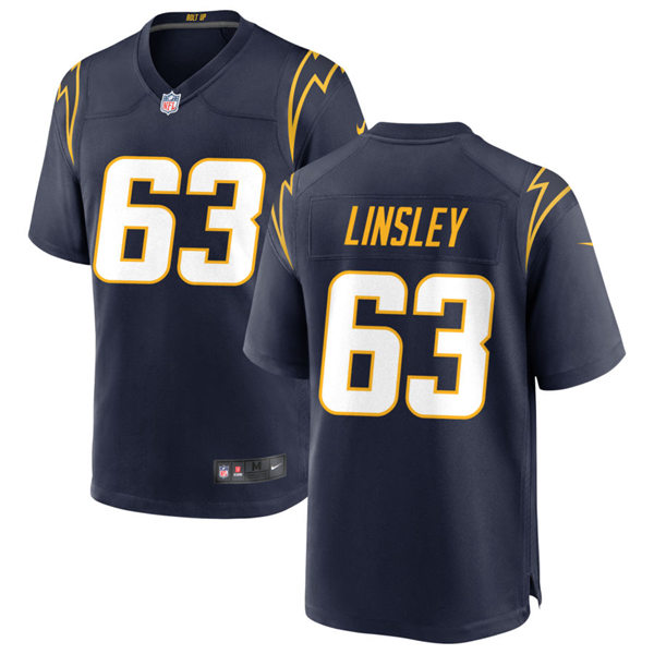 Mens Los Angeles Chargers #63 Corey Linsley Nike Navy Alternate Vapor Limited Jersey