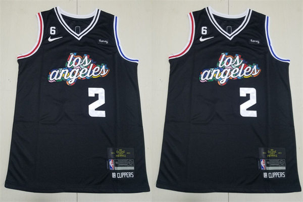 Mens Los Angeles Clippers #2 Kawhi Leonard Nike Black 2022-23 City Edition Jersey