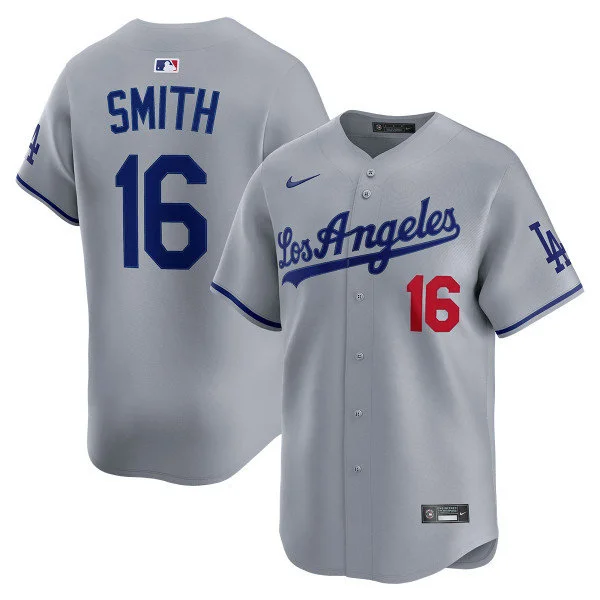 Mens Los Angeles Dodgers #16 Will Smith Nike Gray Los Angeles Limited Player Jersey