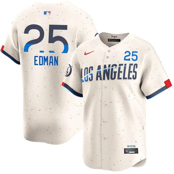Mens Los Angeles Dodgers #25 Tommy Edman Cream City Connect Limited Jersey