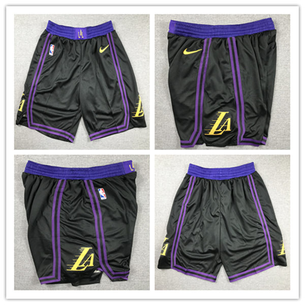 Mens Los Angeles Lakers 2023-24 Black City Edition Shorts