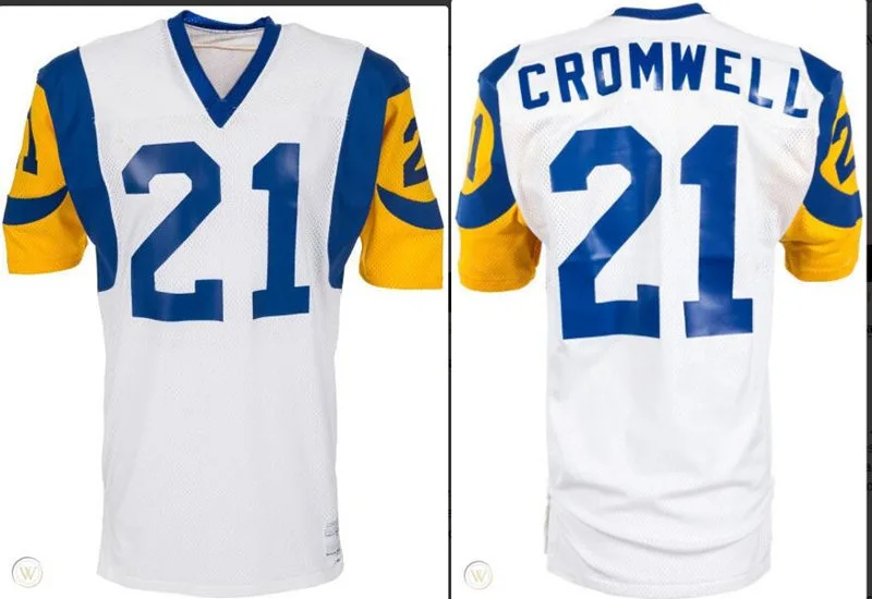 Mens Los Angeles Rams #21 Nolan Cromwell 1979 White Throwback Jersey