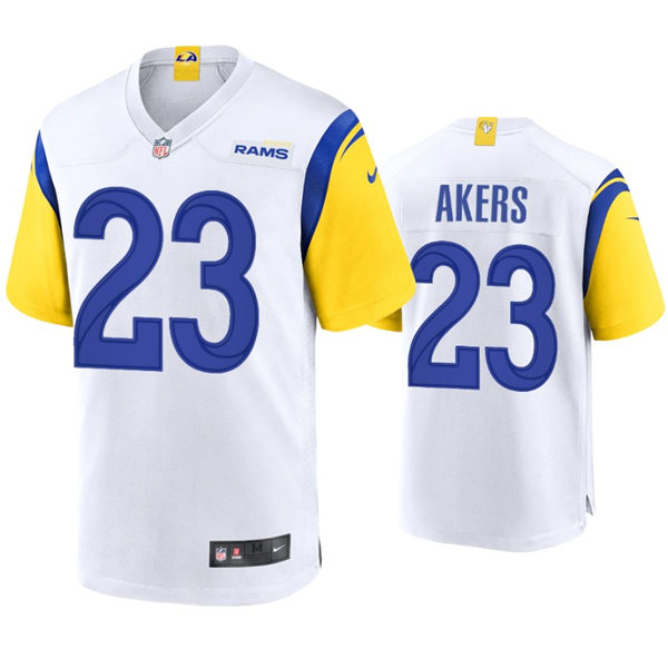 Mens Los Angeles Rams #23 Cam Akers 2021 Nike White Modern Throwback Vapor Limited Jersey