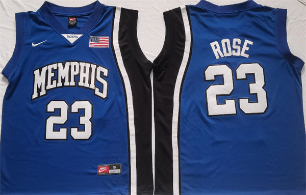 Mens Memphis Tigers #23 Derrick Rose 2008 Nike Blue College Basketball Jersey