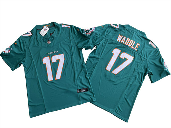 Men's Miami Dolphins #17 Jaylen Waddle  Nike Aqua 2023 F.U.S.E. Vapor Limited Jersey