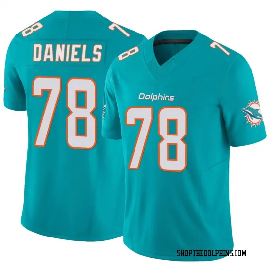 Mens Miami Dolphins #78 James Daniels Nike Aqua F.U.S.E. Vapor Limited Jersey