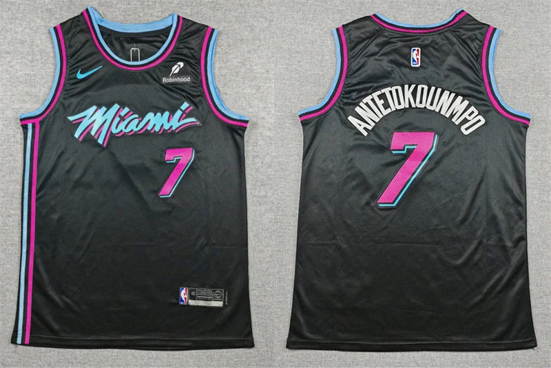 Mens Miami Heat #7 Giannis Antetokounmpo Black 2025-26 City Edition Swingman Jersey