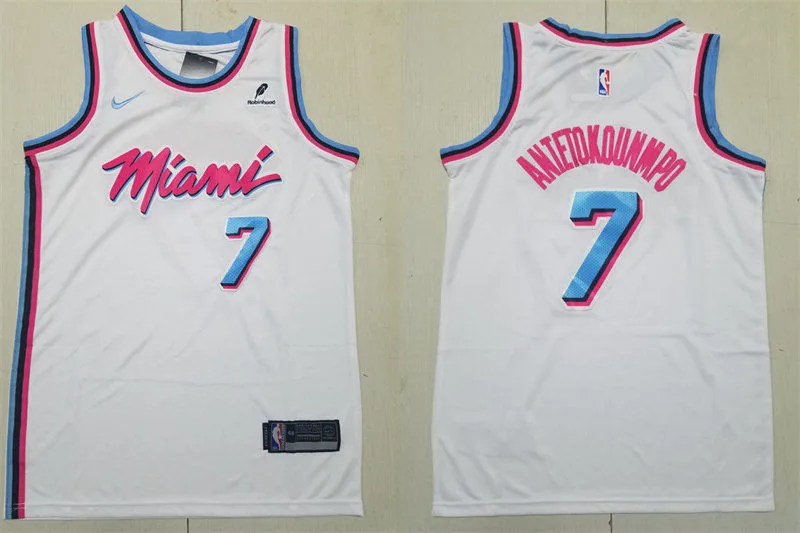 Mens Miami Heat #7 Giannis Antetokounmpo Nike Original Vice Swingman Jersey White