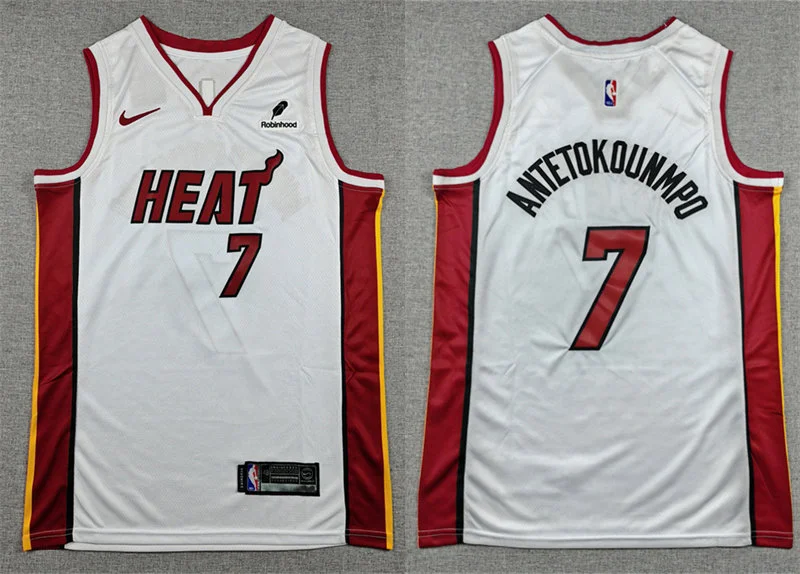 Mens Miami Heat #7 Giannis Antetokounmpo Nike White Association Edition Swingman Jersey