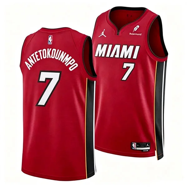 Mens Miami Heat #7 Giannis Antetokounmpo Red Statement Edition Swingman Jersey