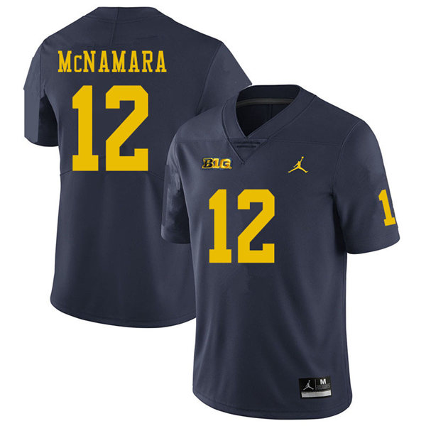 Youth Michigan Wolverines #12 Cade McNamara Navy Jordan Brand College Football Jersey