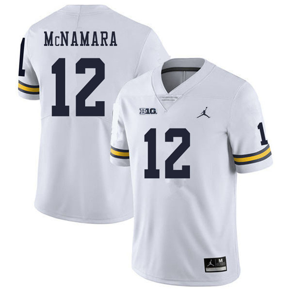 Youth Michigan Wolverines #12 Cade McNamara White Jordan Brand College Football Jersey