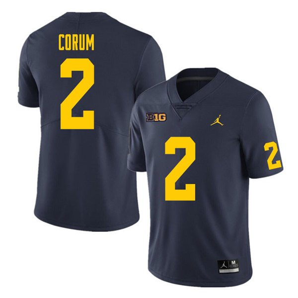 Womens Michigan Wolverines #2 Blake Corum Navy Jordan Brand Stitched College Football Jersey