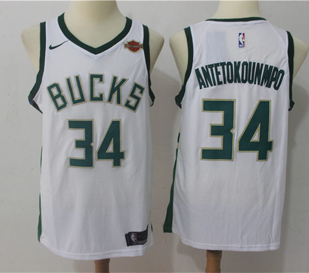 Youth Milwaukee Bucks #34 Giannis Antetokounmpo Nike White Association Edition Jersey