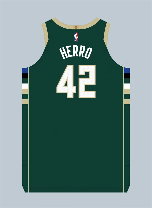 Mens Milwaukee Bucks #42 Tyler Herro  Green Icon Edition Swingman Jersey