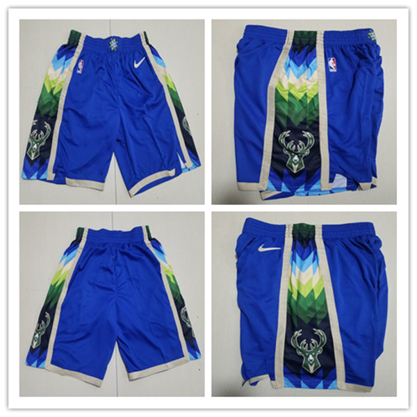 Mens Milwaukee Bucks Nike Blue 2022-23 City Edition Swingman Shorts