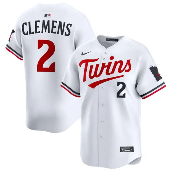 Mens Minnesota Twins #2 Kody Clemens Nike Home White Limited Player Jersey