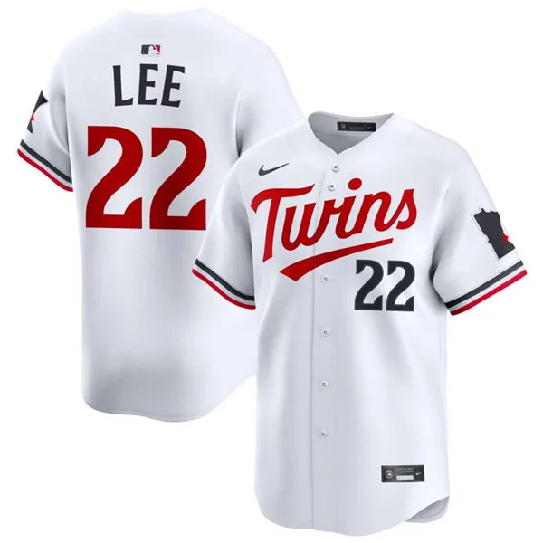 Mens Minnesota Twins #22 Brooks Lee Nike Home White Limited Player Jersey