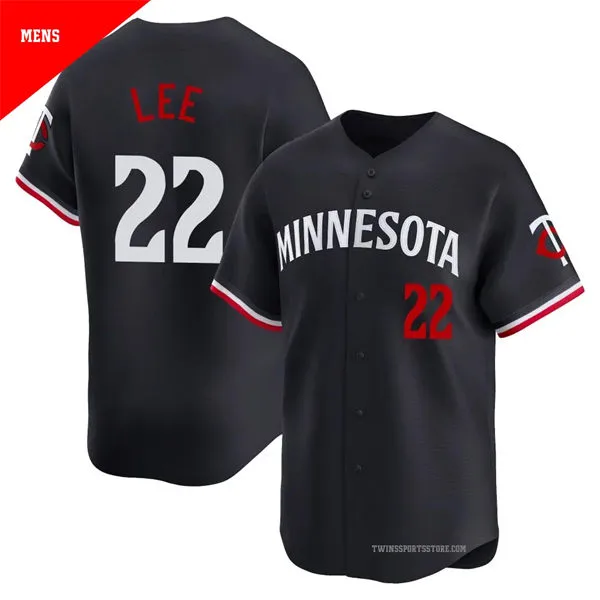 Mens Minnesota Twins #22 Brooks Lee Nike Navy Alternate Vapor Limited Player Jersey