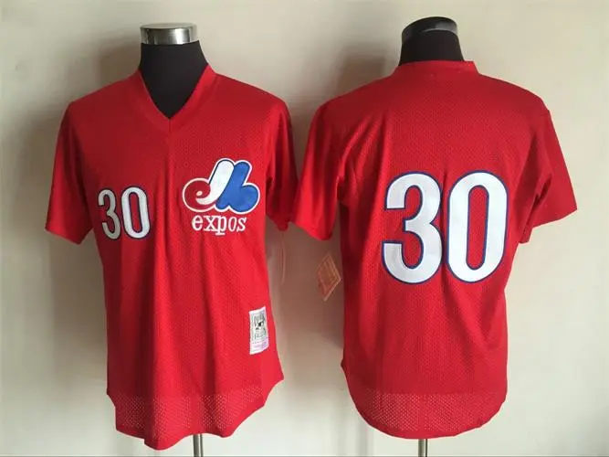 Montreal Expos #30 Tim Raines Mitchell & Ness Red Batting Practice Jersey