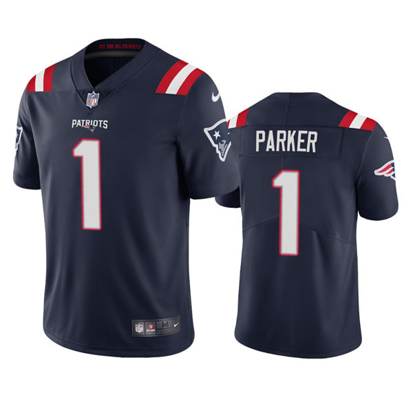 Mens New England Patriots #1 DeVante Parker Nike Navy Vapor Untouchable Limited Jersey