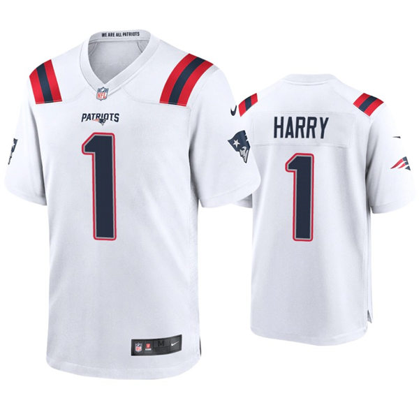 Mens New England Patriots #1 N'Keal Harry Nike White Vapor Limited Jersey