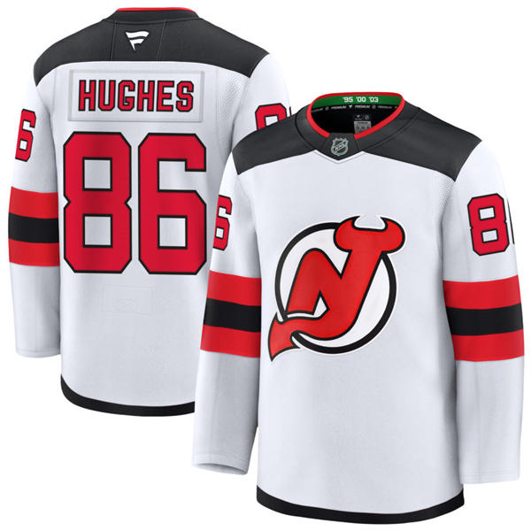 Men's New Jersey Devils #86 Jack Hughes Fanatics Away White Jersey