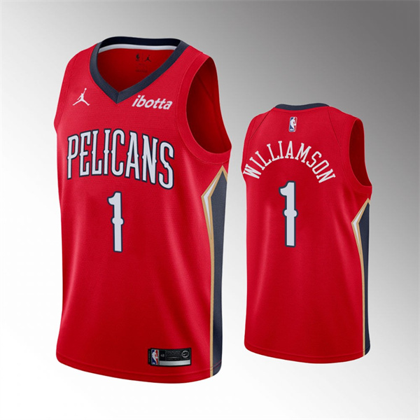 Mens New Orleans Pelicans #1 Zion Williamson Nike Red NBA Icon Edition Jersey