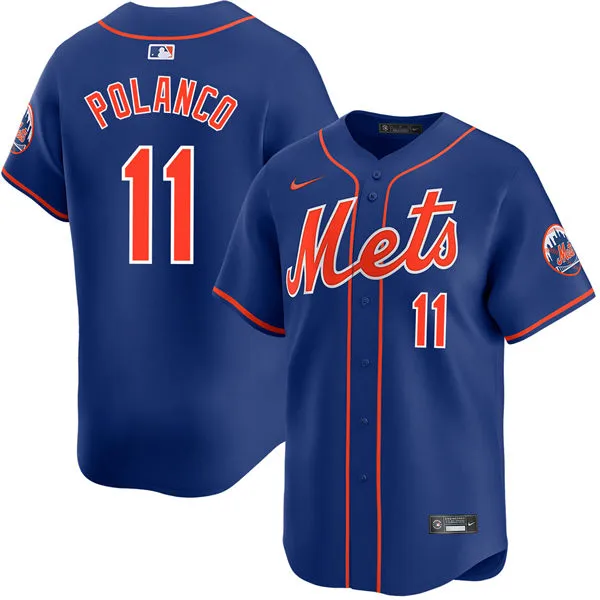 Mens New York Mets #11 Jorge Polanco Nike Royal Orange Alternate Limited Jersey