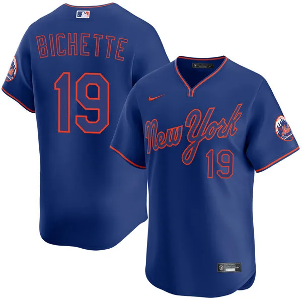 Mens New York Mets #19 Bo Bichette Nike Royal Pullover Alternate 2nd Limited Jersey