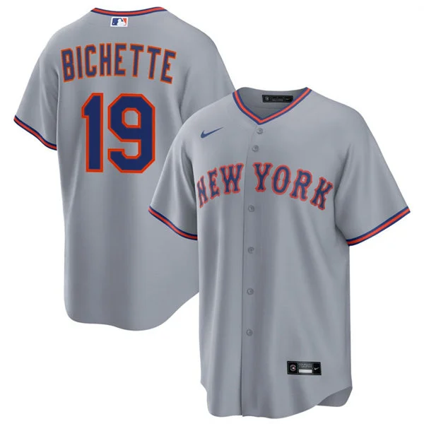 Mens New York Mets #19 Bo Bichette Nike 2026 Gray Road Limited Jersey