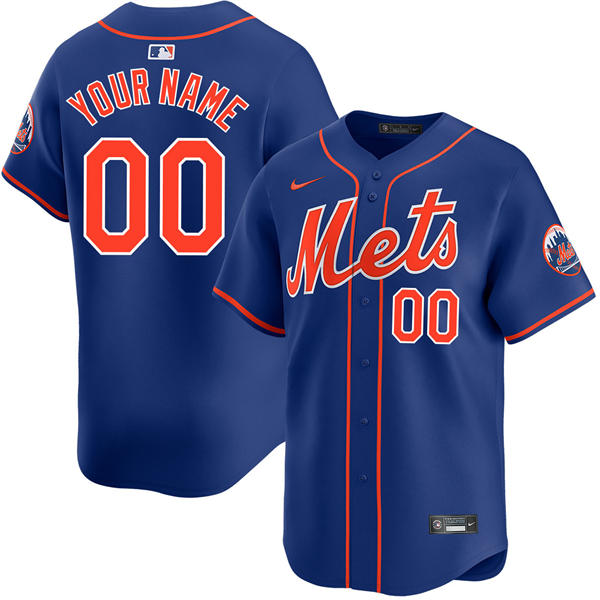 New York Mets Custom Nike Royal Orange Alternate Limited Jersey