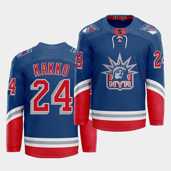 Mens New York Rangers #24 Kaapo Kakko adidas Royal 2021 Classic Edition Liberty Jersey