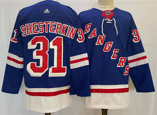 Men's New York Rangers #31 Igor Shesterkin Adidas Royal Home Primegreen Player Jersey