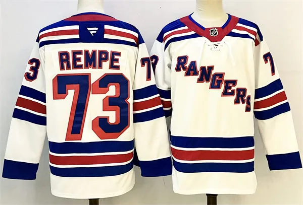 Mens New York Rangers #73 Matt Rempe Fanatics White Away Primegreen Player Jersey