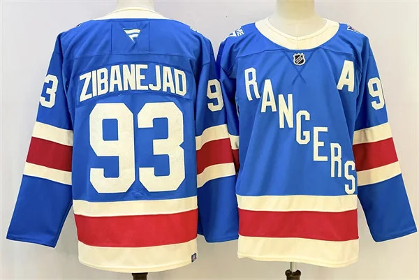 Mens New York Rangers #93 Mika Zibanejad Fanatics 100th Anniversary Premium Centennial Jersey