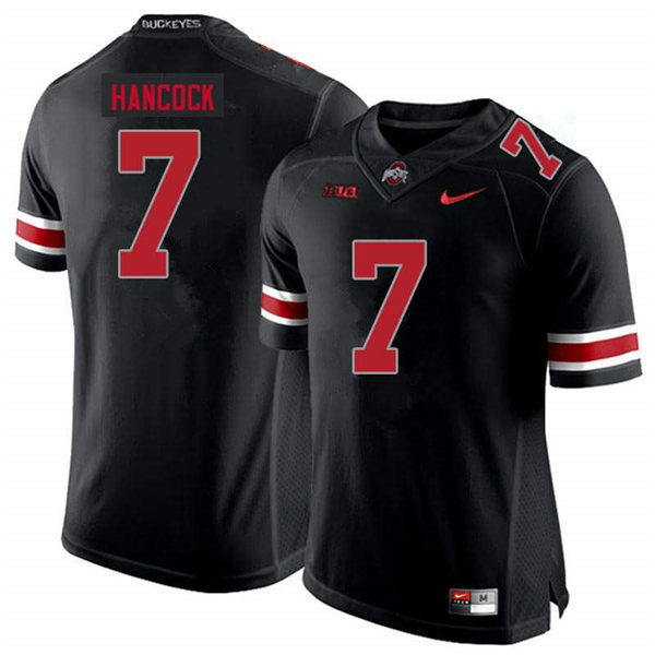 Mens Ohio State Buckeyes #7 Jordan Hancock Nike Blackout College Football Game Jersey