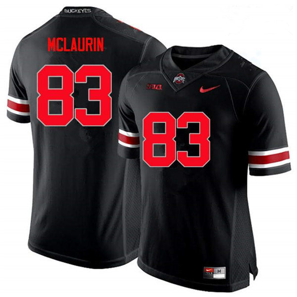 Mens Ohio State Buckeyes #83 Terry McLaurin Nike Blackout Game Football Jersey