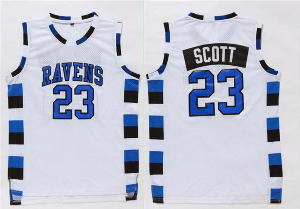 Men's The Movie One Tree Hill Ravens #23 Nathan Scott White Swingman Basketball Jersey