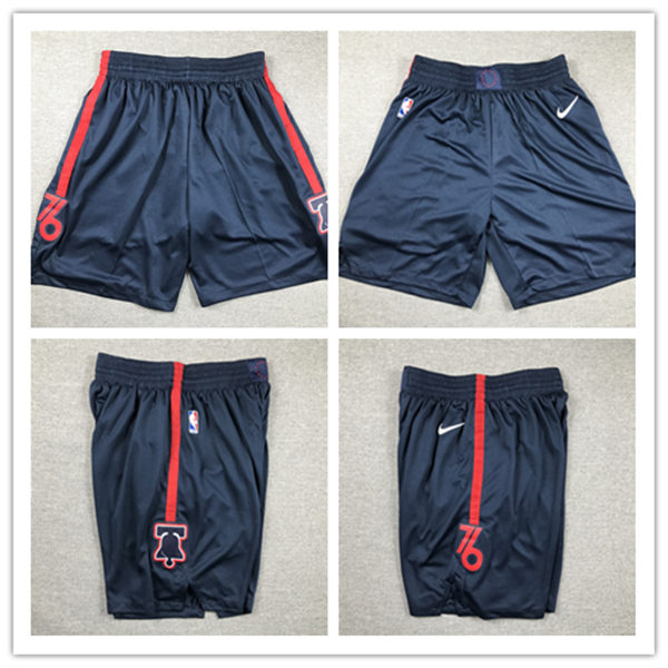 Mens Philadelphia 76ers Navy Nike 2023-24 City Edition Swingman Embroidered Shorts
