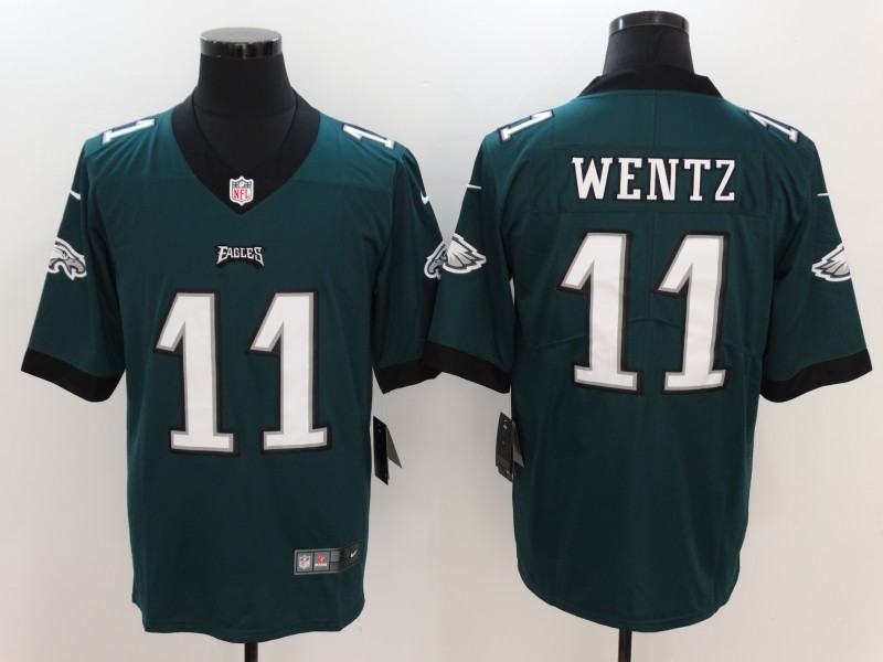 Men's Philadelphia Eagles #11 Carson Wentz Nike Green NFL Vapor Limited Jersey