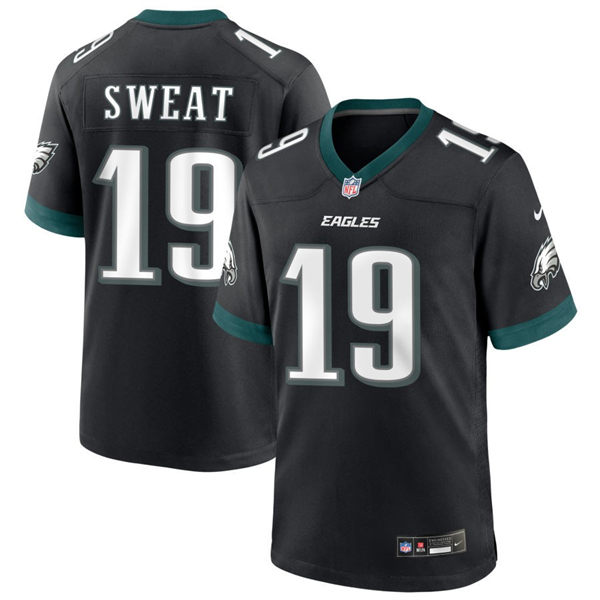 Mens Philadelphia Eagles #19 Josh Sweat Nike Black Vapor Limited Jersey
