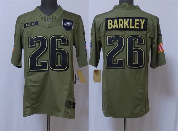 Mens Philadelphia Eagles #26 Saquon Barkley Nike 2025 Salute to Service Limited Jersey - Olive
