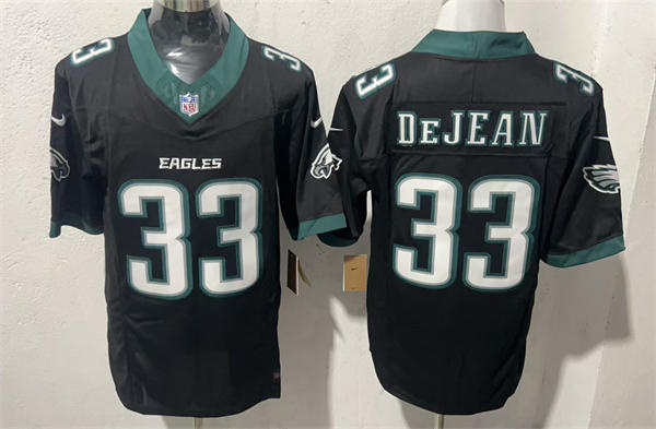 Mens Philadelphia Eagles #33 Cooper DeJean Nike Black Vapor Limited Player Jersey