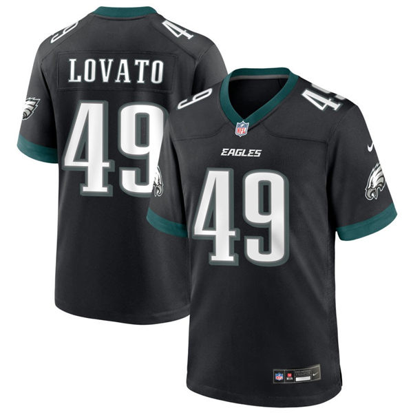 Mens Philadelphia Eagles #49 Rick Lovato Nike Black Vapor Limited Jersey