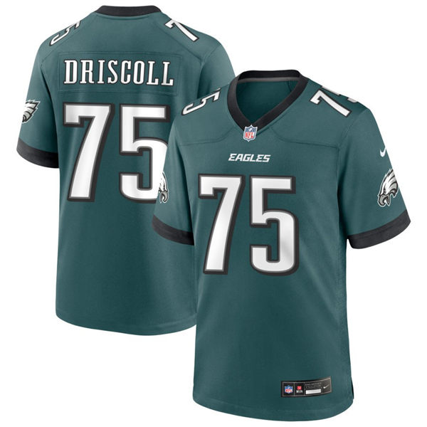 Mens Philadelphia Eagles #75 Jack Driscoll Nike Midnight Green Vapor Limited Jersey