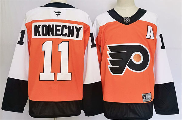 Mens Philadelphia Flyers #11 Travis Konecny Fanatics Home Orange Player Jersey